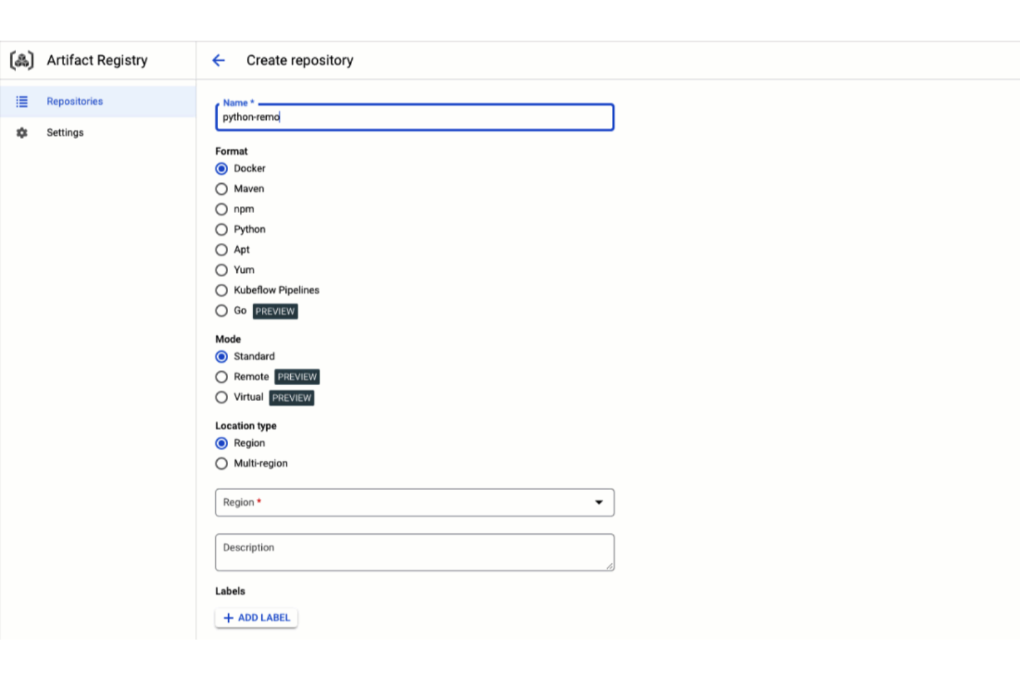 Google Artifact Registry screenshot - 10 beste tools voor artefactrepositories in 2026