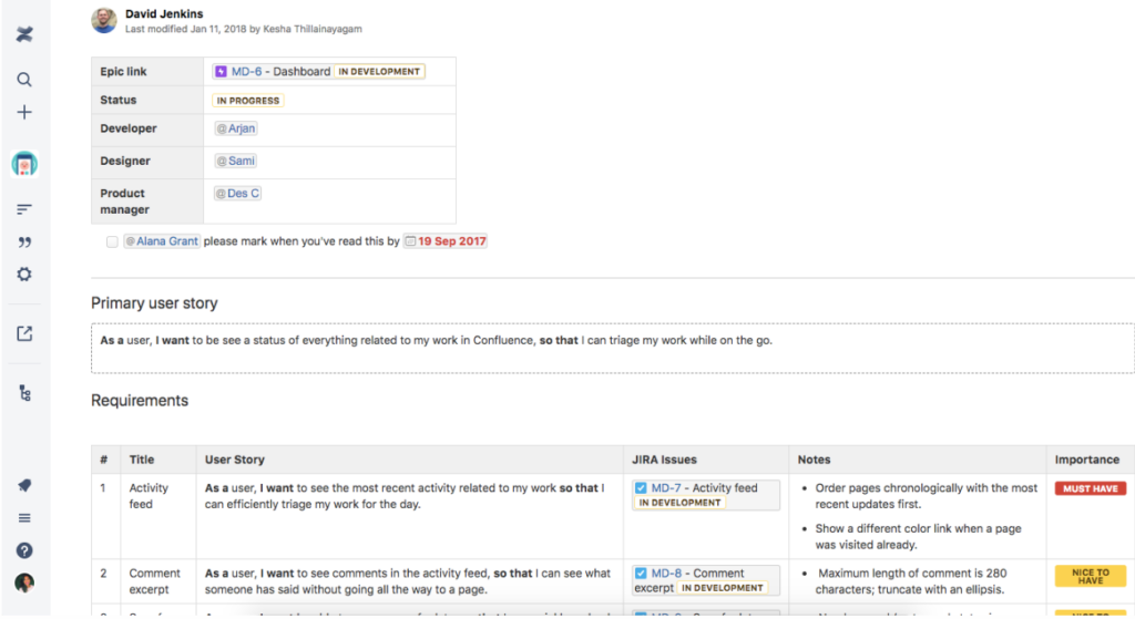 Confluence screenshot - De beste tools voor backlogbeheer beoordeeld voor 2026