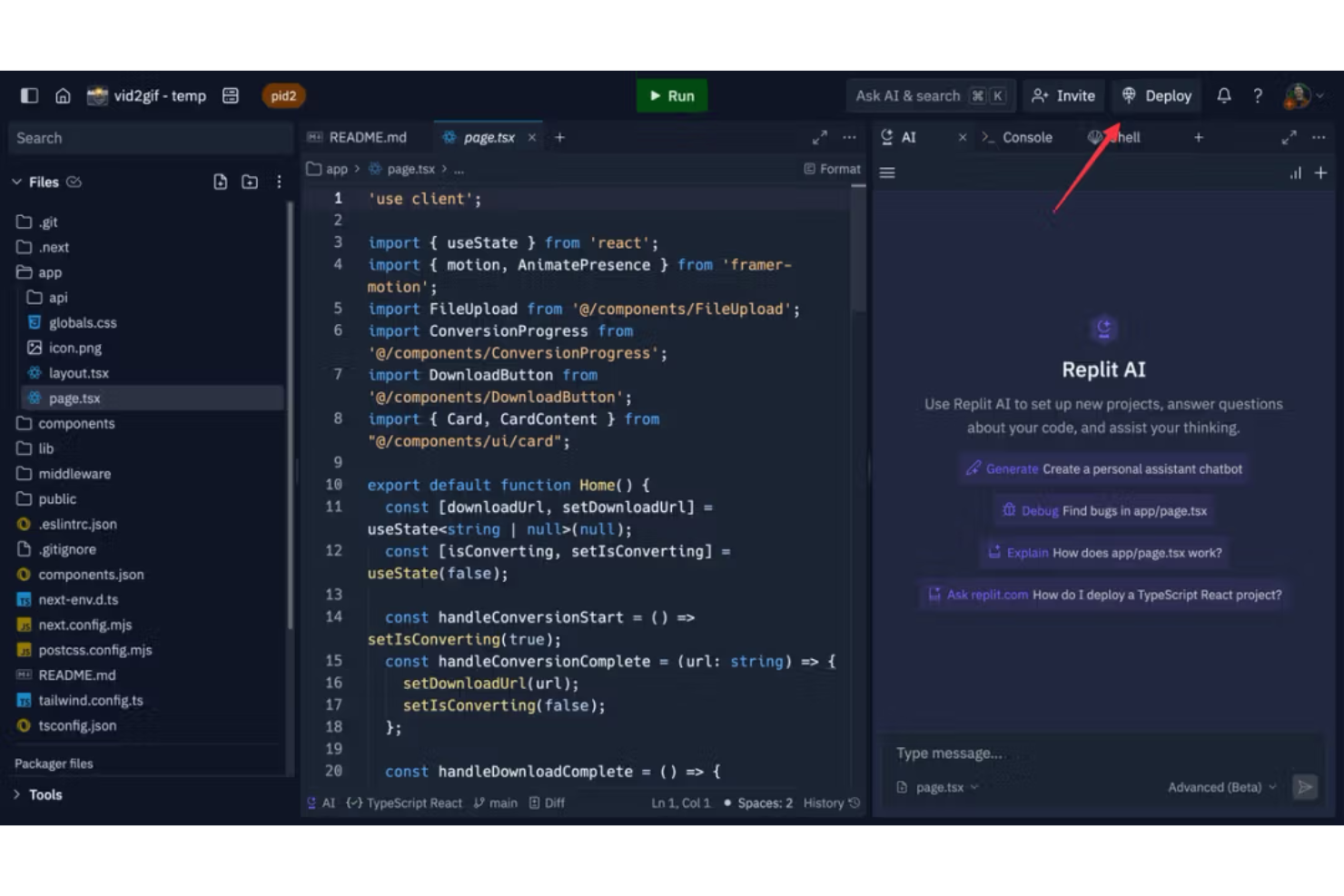 Replit screenshot - 10 beste platforms voor intuïtief programmeren in 2026