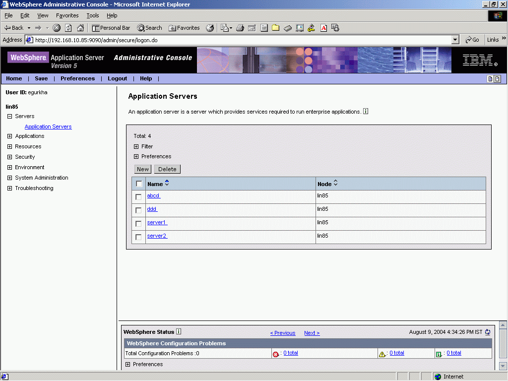 IBM WebSphere Application Server screenshot - 10 beste webserversoftwarekeuzes van 2026