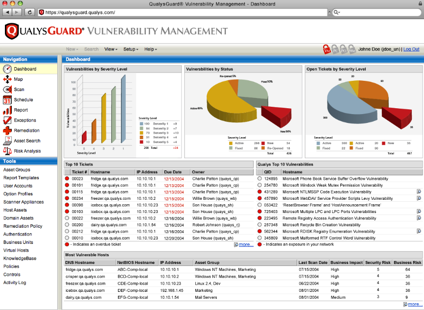 QualysGuard screenshot - 10 beste software voor het scannen op kwetsbaarheden beoordeeld in 2026