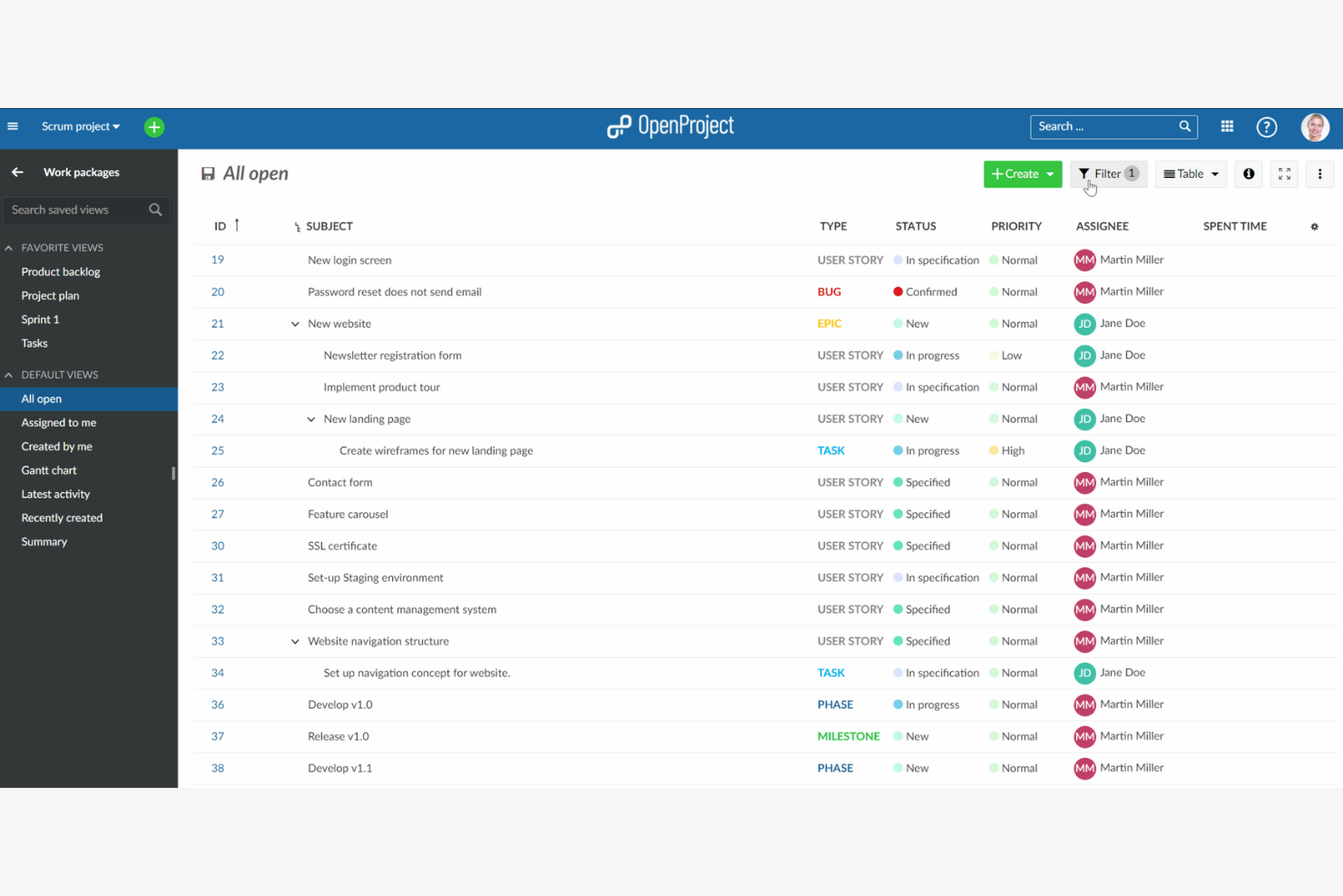 OpenProject screenshot - 10 beste Smartsheet-alternatieven geselecteerd voor 2026