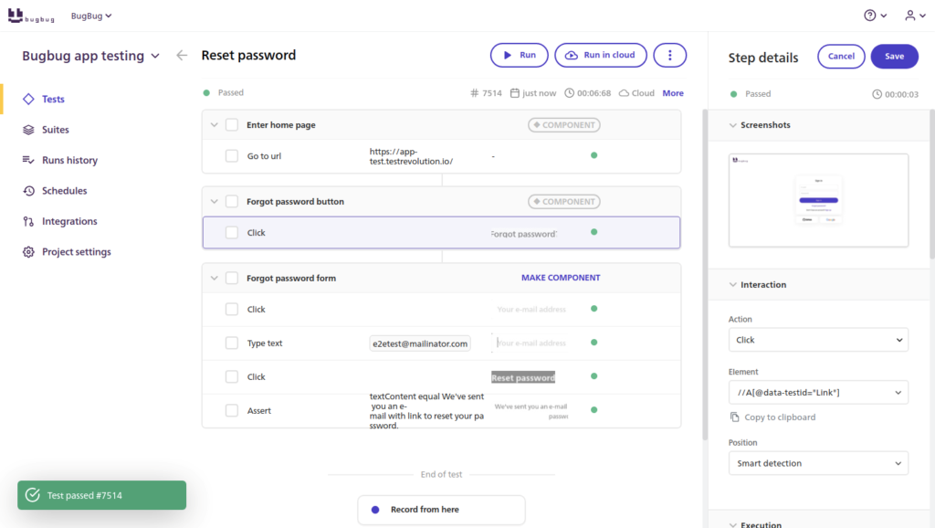 BugBug screenshot - 10 Beste end-to-end-testtools beoordeeld in 2026