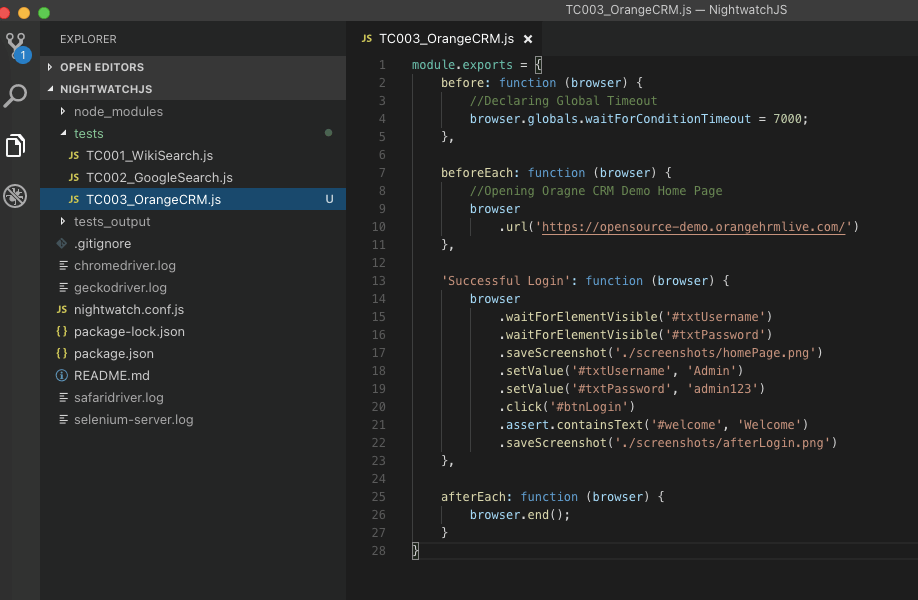 Nightwatch screenshot - 10 Beste end-to-end-testtools beoordeeld in 2026