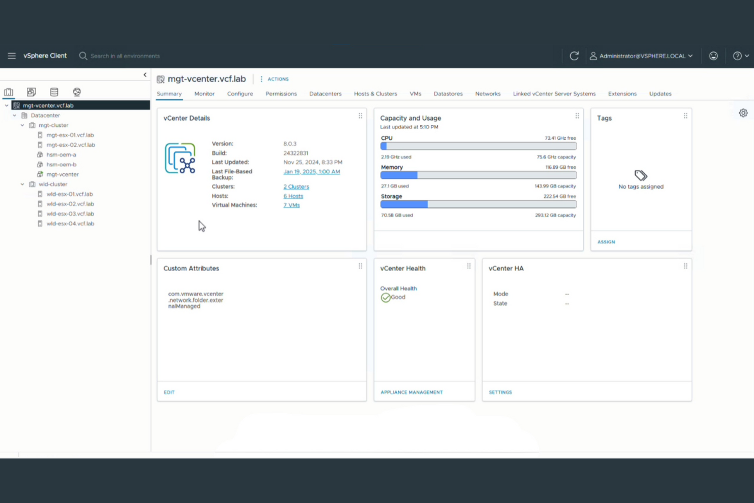 VMware vSphere screenshot - 10 beste gratis software voor virtuele machines beoordeeld in 2026