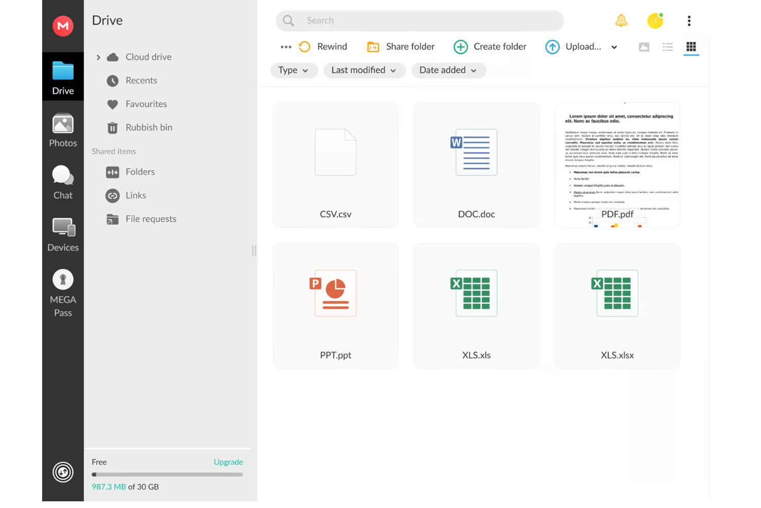 MEGA screenshot - 10 bästa alternativen till Google Drive 2026