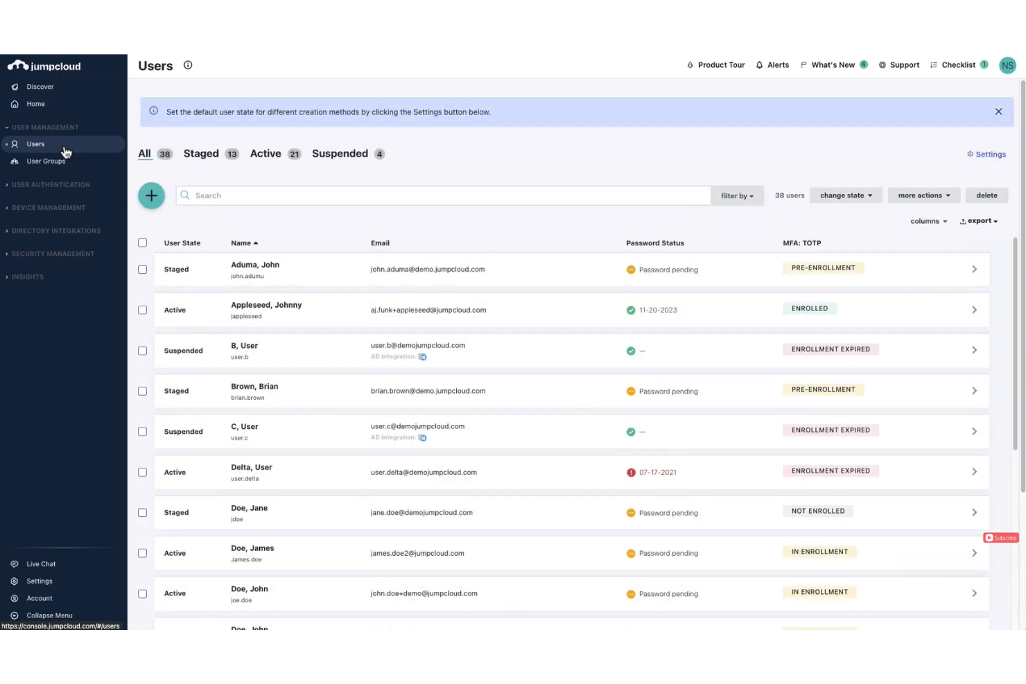 JumpCloud screenshot - 10 bästa IT-alternativen till Rippling 2026