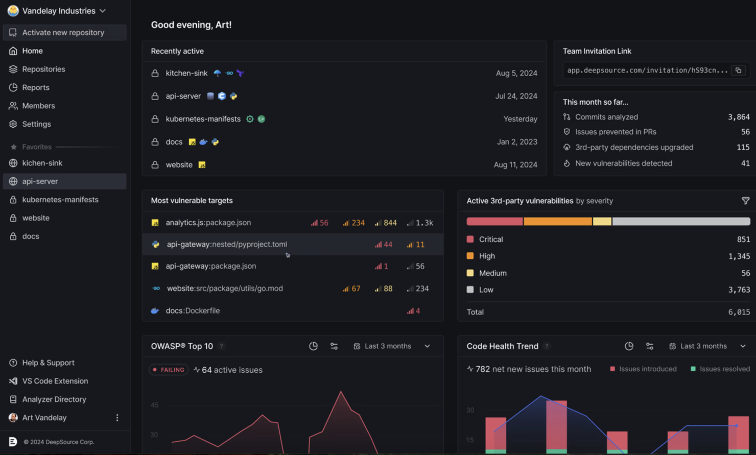 DeepSource screenshot - 10 bästa verktygen för automatiserad kodgranskning granskade 2026