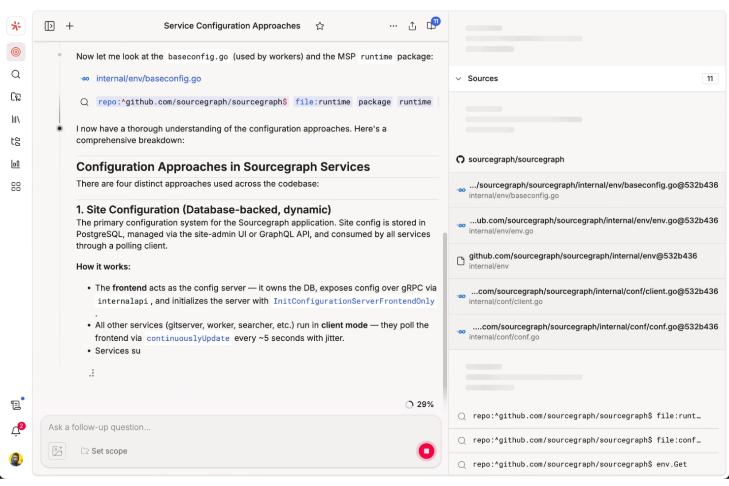 Sourcegraph screenshot - 10 bästa verktygen för kodrefaktorering i 2026