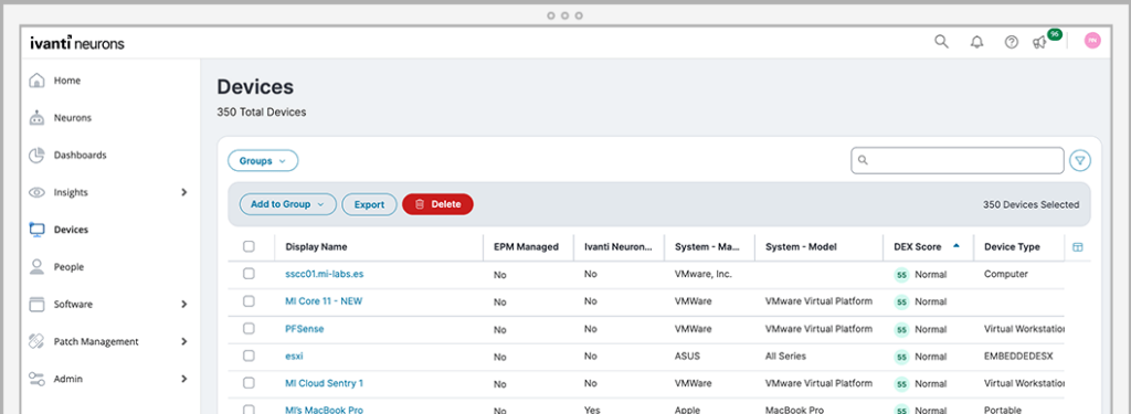 Ivanti Neurons for UEM screenshot - 10 bästa alternativen till ConnectWise för IT-team 2026