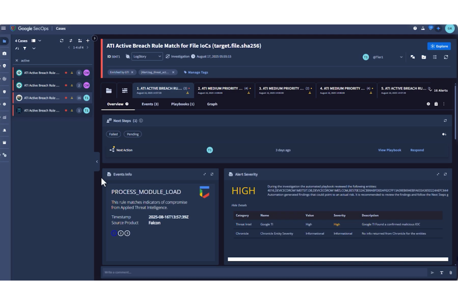 Google Security Operations screenshot - De 10 bästa cybersäkerhetsverktygen med AI granskade 2026
