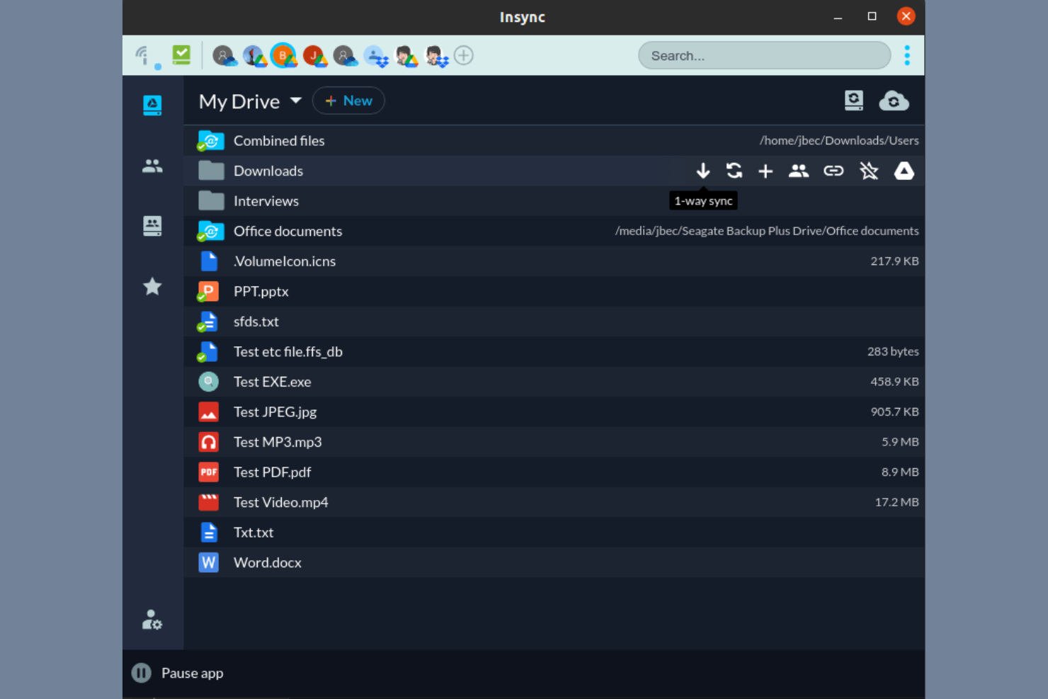 Insync screenshot - 10 mejores alternativas a GoodSync en 2026