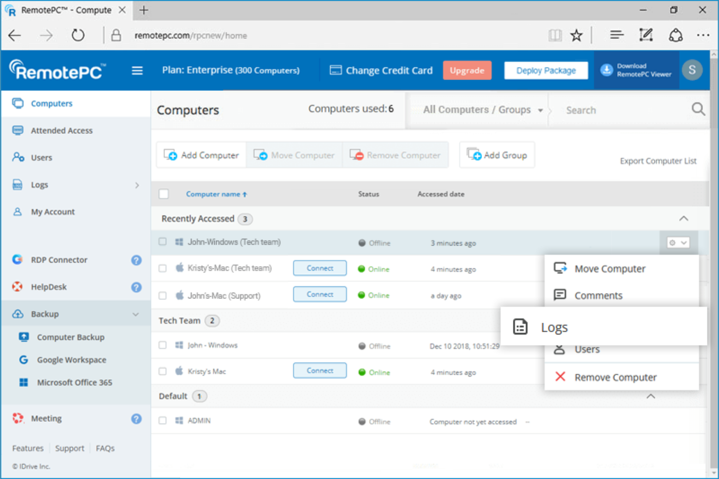 RemotePC screenshot - 10 mejores alternativas a GoToMyPC seleccionadas para 2026
