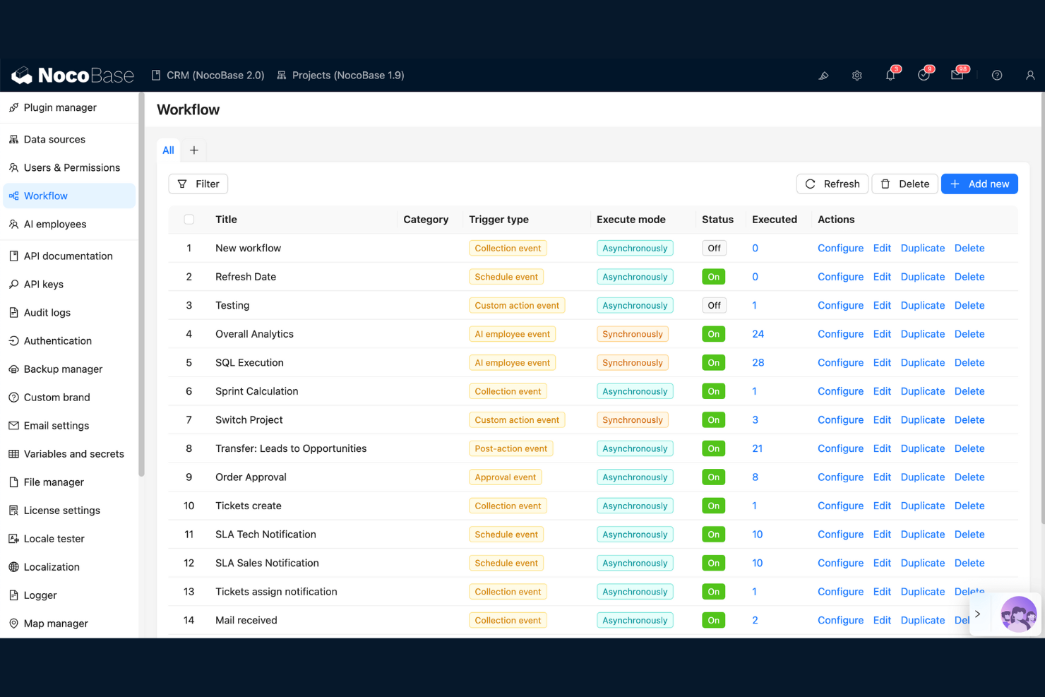 NocoBase screenshot - 10 mejores alternativas a Firebase para 2026
