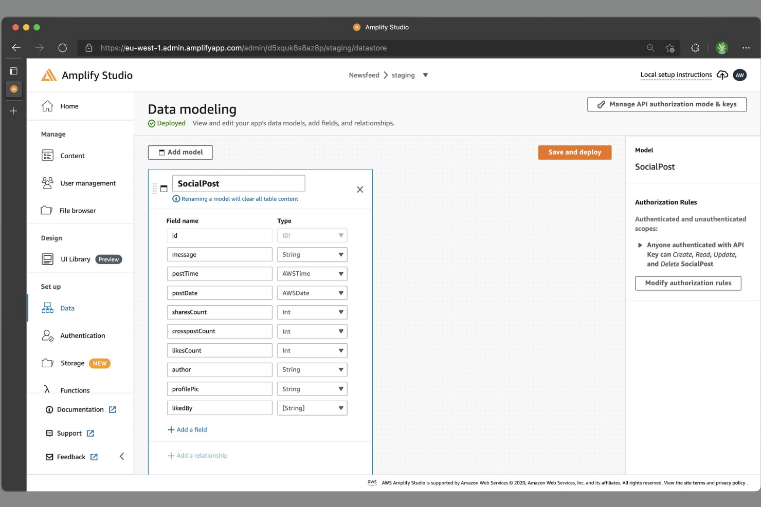 AWS Amplify screenshot - 10 Beste Firebase-alternatieven voor 2026