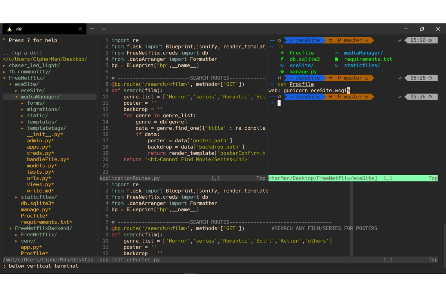 VIM screenshot - Las 10 mejores alternativas a Notepad++ seleccionadas para 2026
