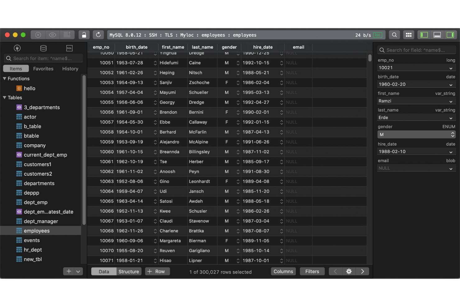 TablePlus screenshot - 10 alternativas a DBeaver en 2026