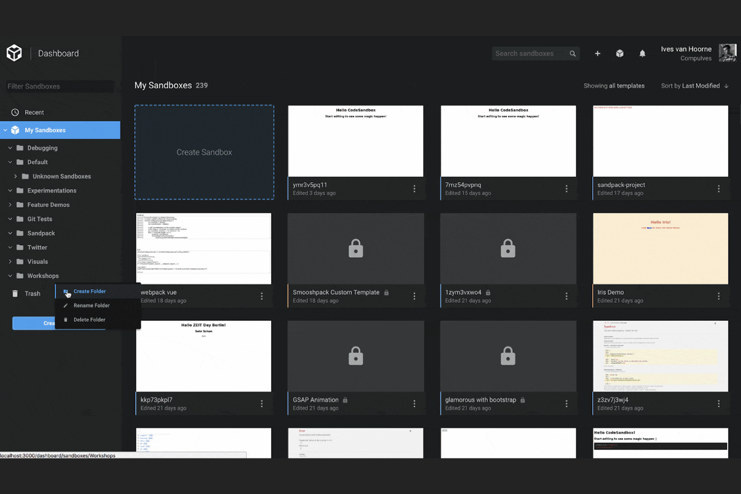 CodeSandbox screenshot - 10 alternative a CodePen per il 2026