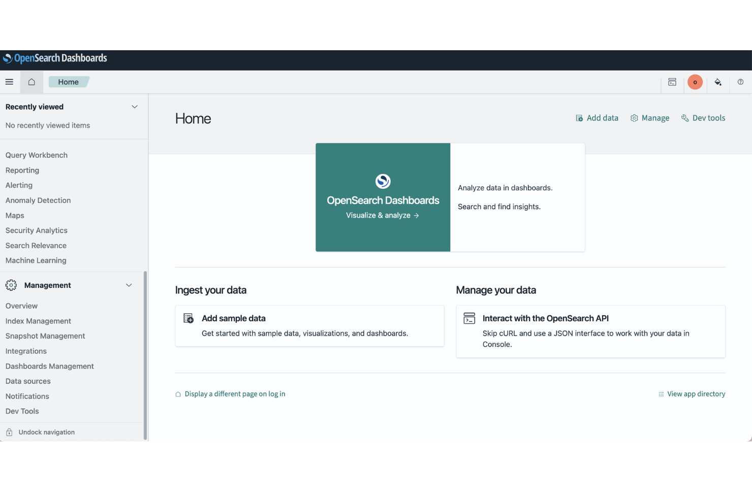 OpenSearch screenshot - 10 alternativas a Elasticsearch seleccionadas para 2026