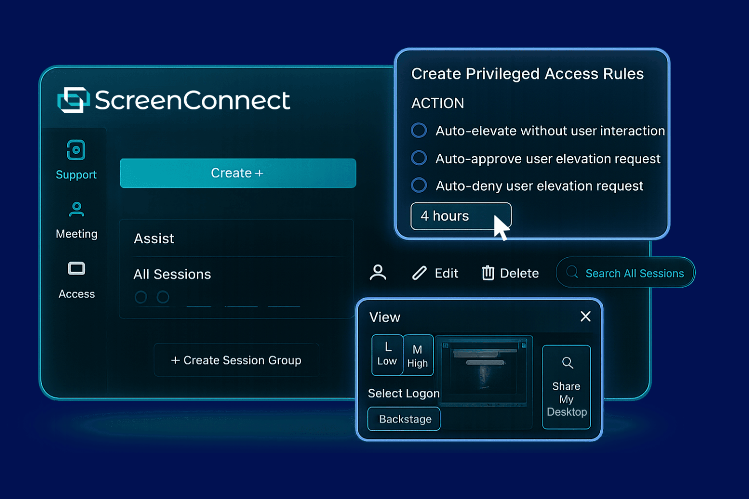 ScreenConnect screenshot - 10 mejores alternativas a GoToMyPC seleccionadas para 2026