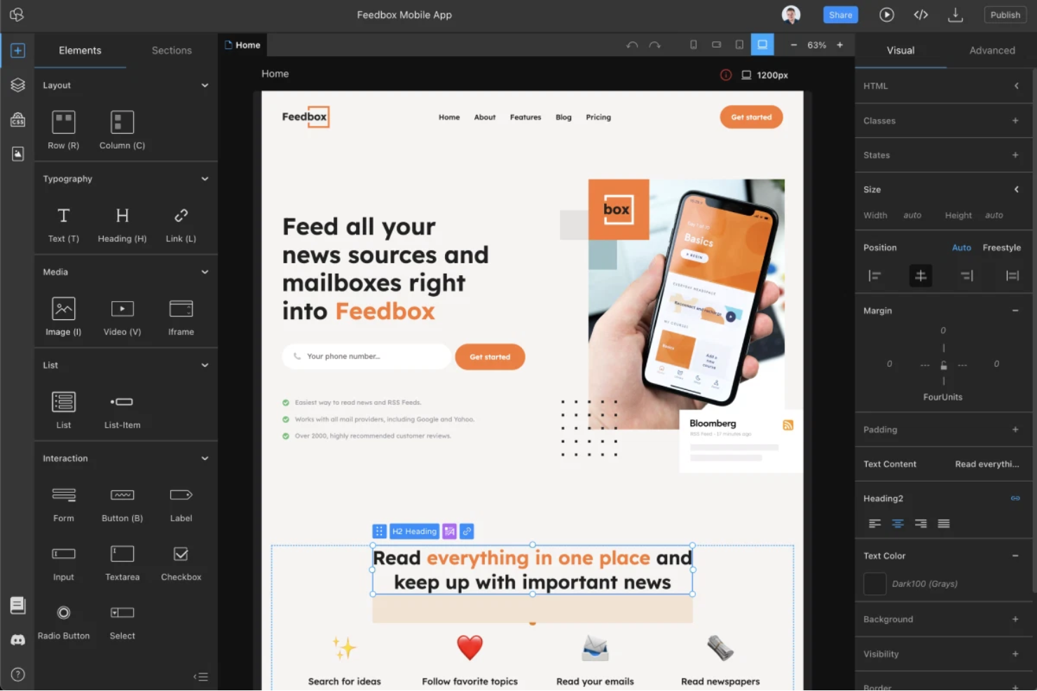 TeleportHQ screenshot - Las 10 mejores alternativas a Webflow para 2026