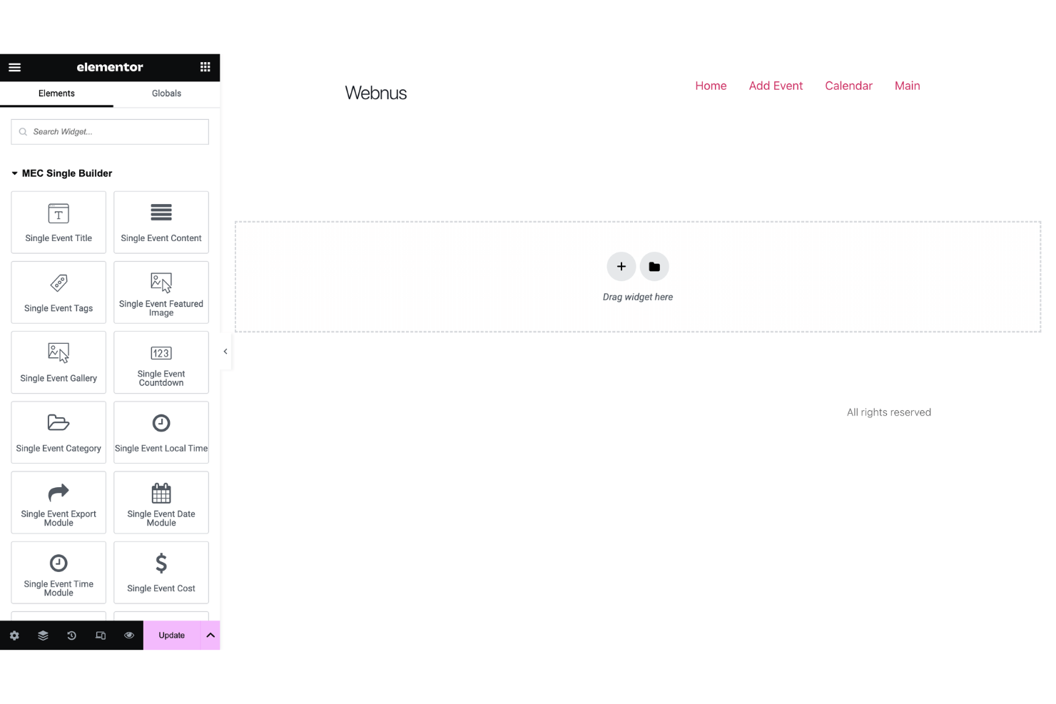 Elementor screenshot - 10 beste Webflow-alternatieven voor 2026