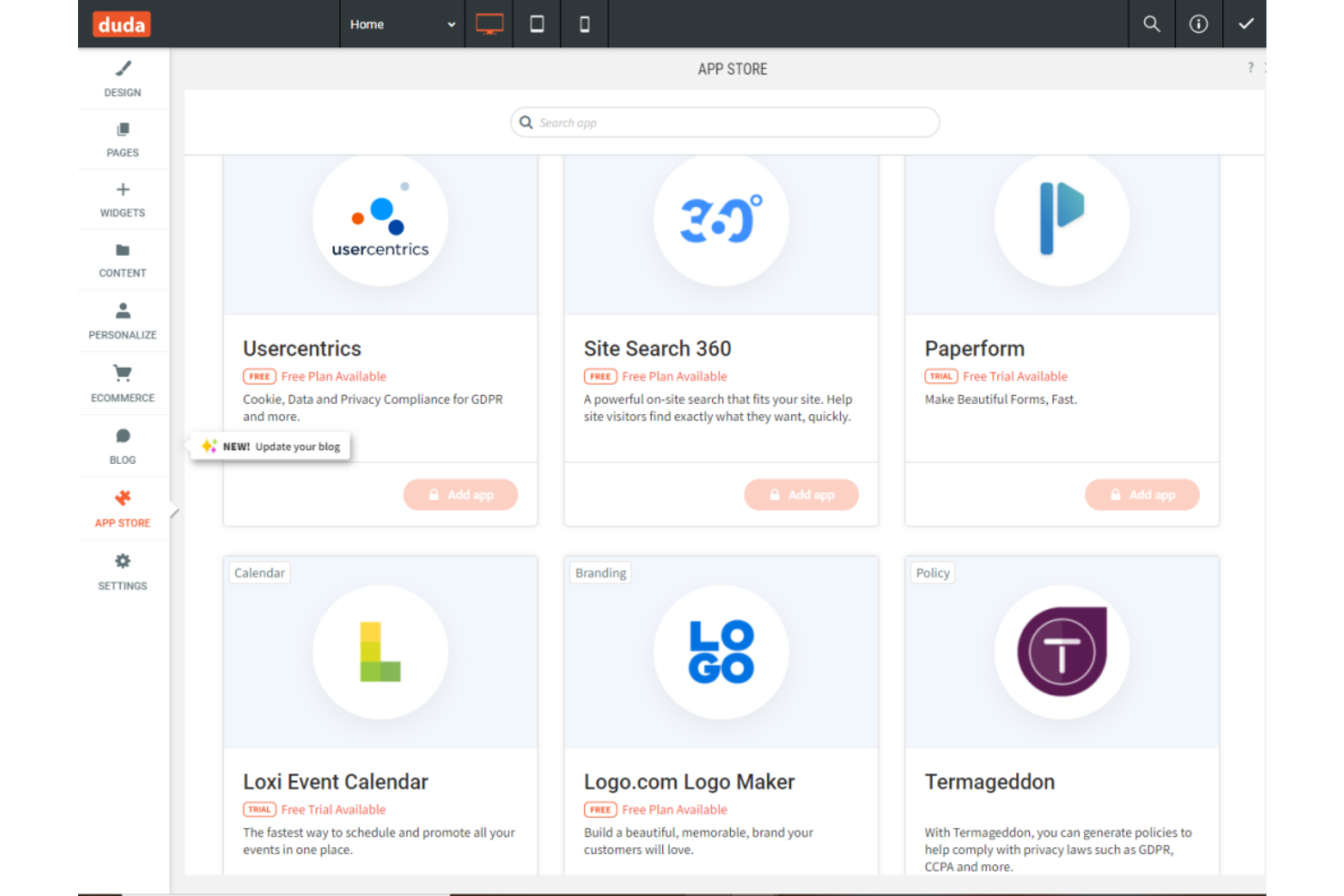 Duda screenshot - Las 10 mejores alternativas a Webflow para 2026