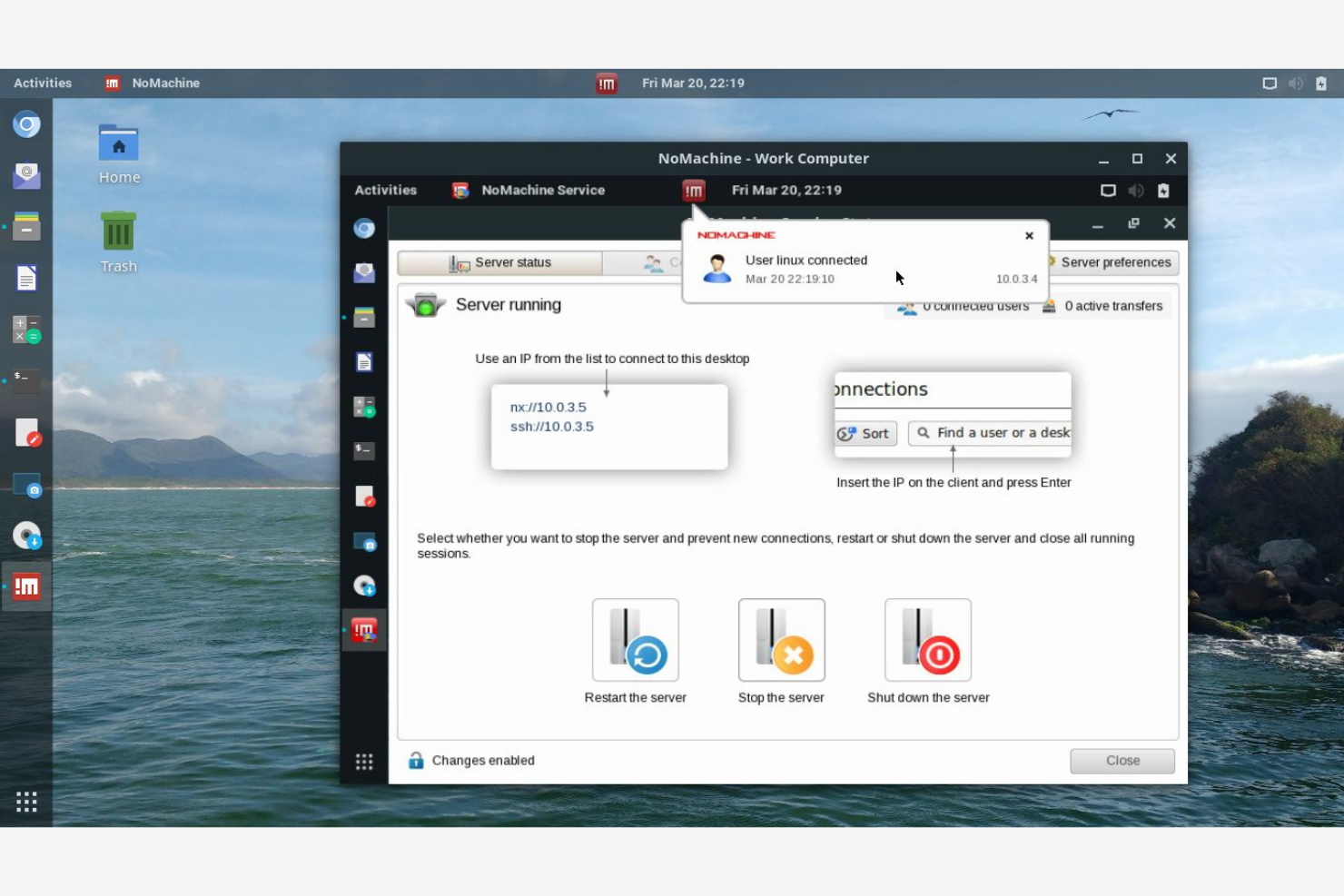 NoMachine screenshot - 10 alternatives à AnyDesk sélectionnées pour 2026