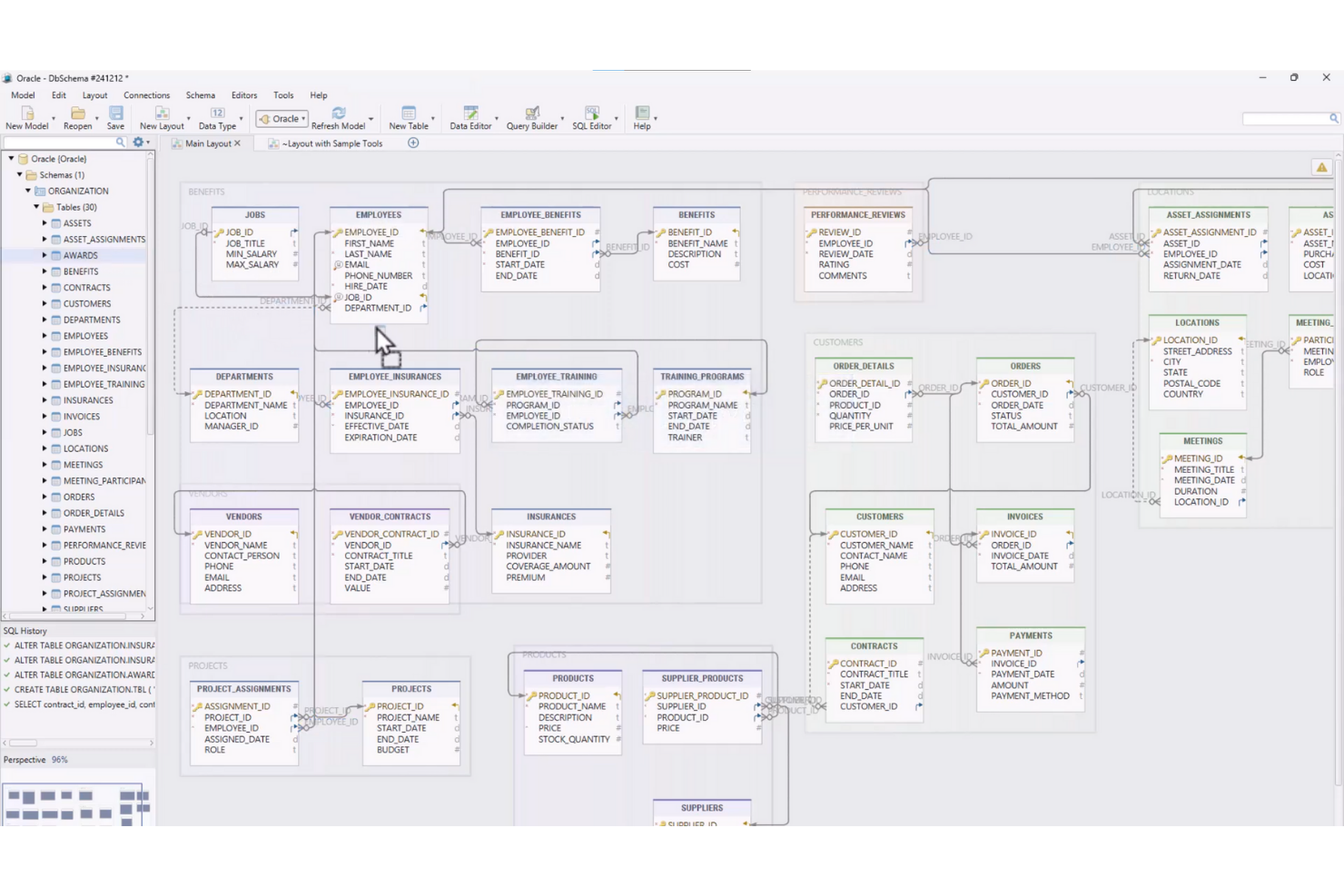 DbSchema screenshot - 10 alternative a DBeaver nel 2026
