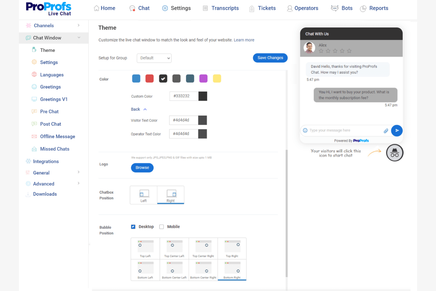 ProProfs Live Chat screenshot - Le 10 migliori alternative a Trengo recensite nel 2026