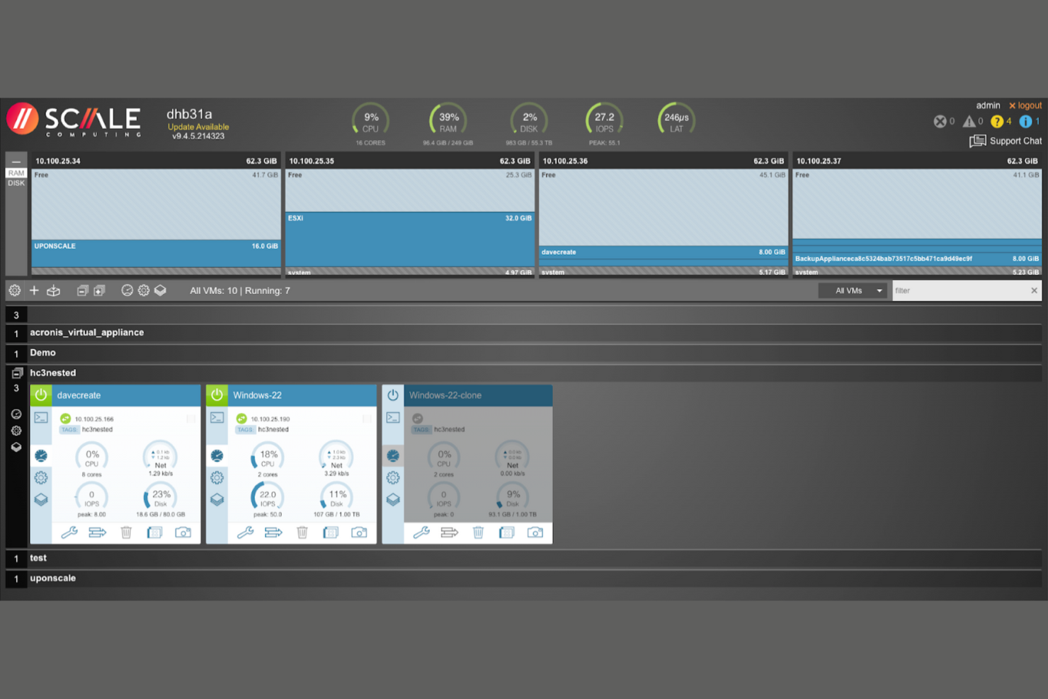 Scale Computing screenshot - Le 10 migliori alternative a VMware recensite nel 2026