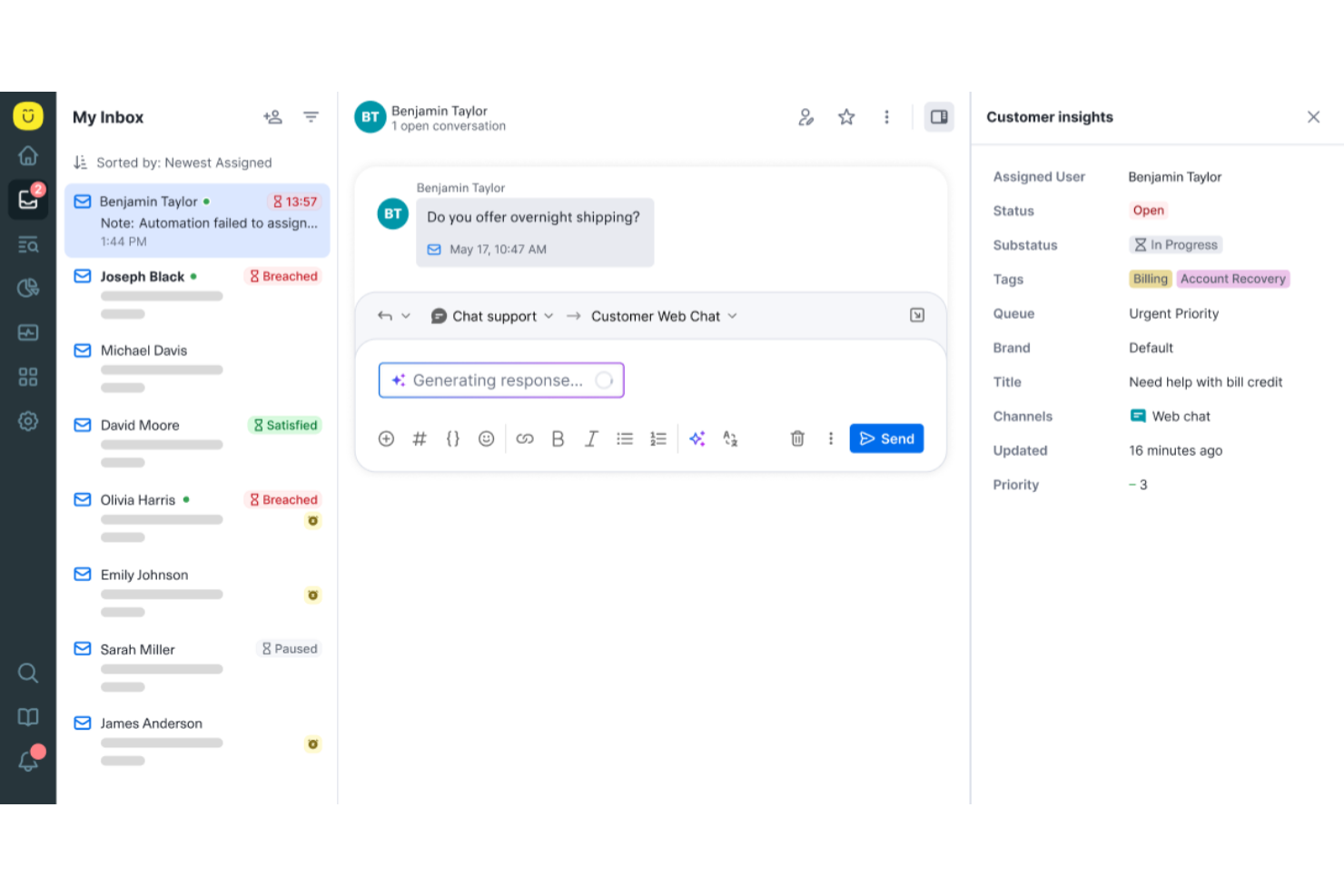 Kustomer screenshot - 10 migliori alternative a Intercom recensite nel 2026