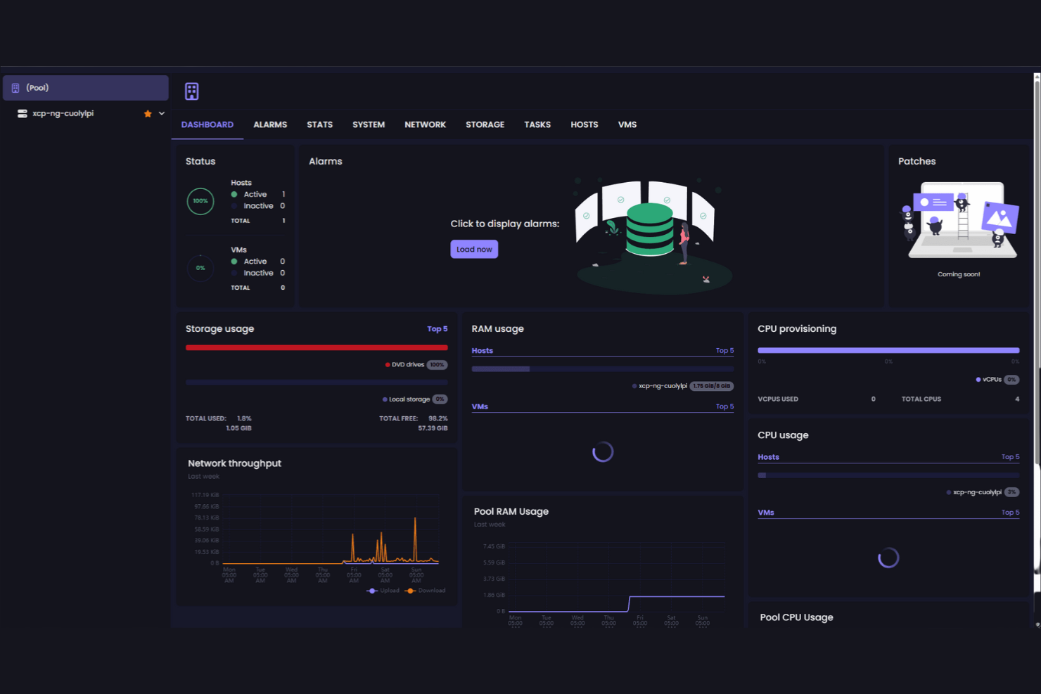 XCP-ng screenshot - 10 Mejores Alternativas a VMware Analizadas en 2026