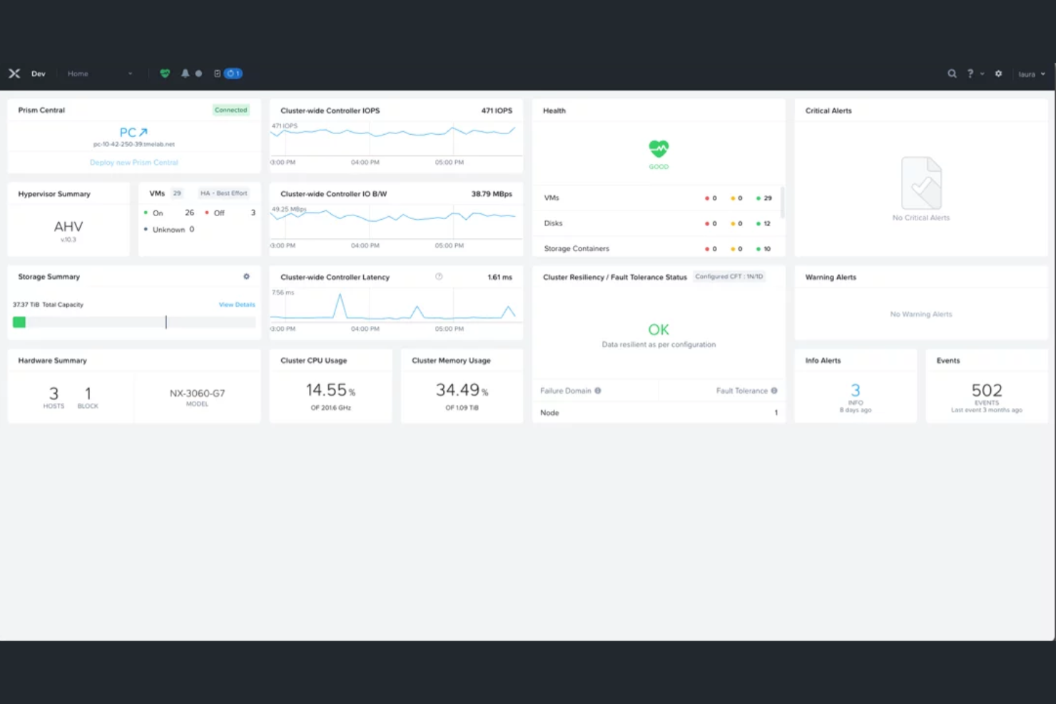 Nutanix AHV screenshot - 10 meilleures alternatives à VMware passées en revue en 2026