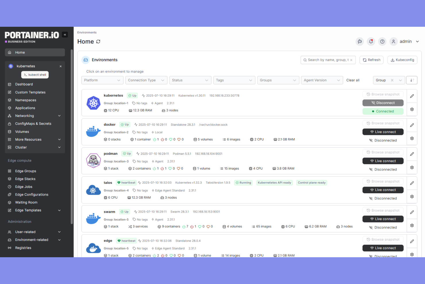 Portainer screenshot - Las 10 mejores alternativas a Kubernetes analizadas en 2026
