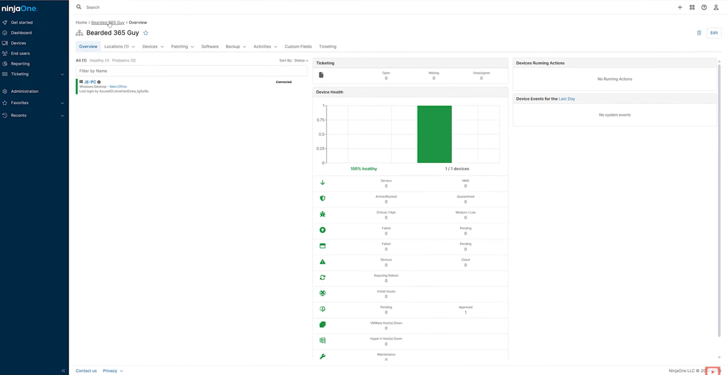 NinjaOne screenshot - 10 Mejores Alternativas a LogicMonitor Analizadas en 2026
