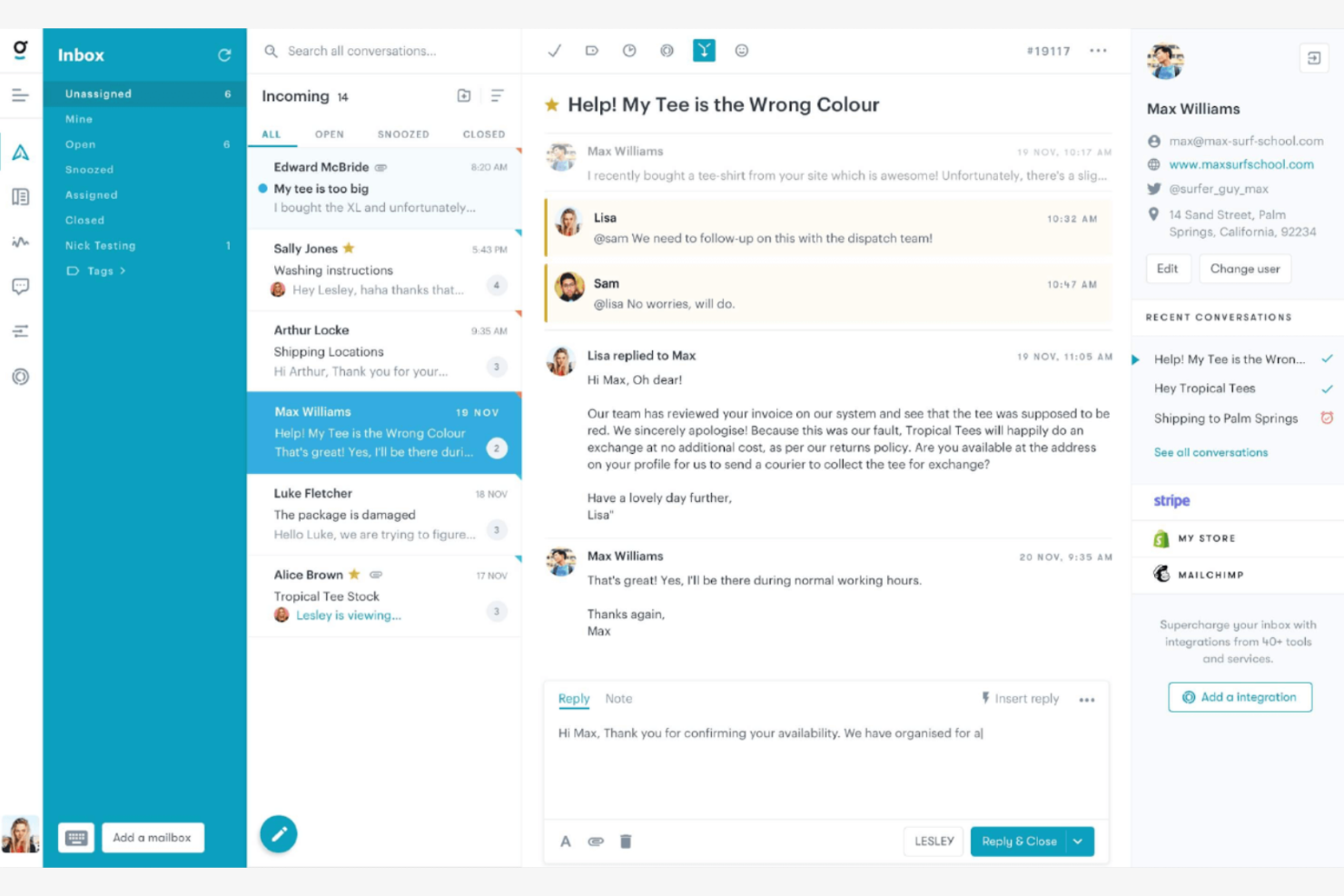 Groove screenshot - 10 migliori alternative a Intercom recensite nel 2026