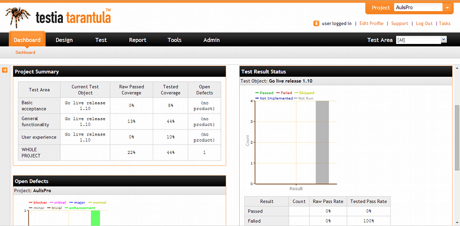 Tarantula screenshot - 10 Best Open Source Test Management Tools In 2024