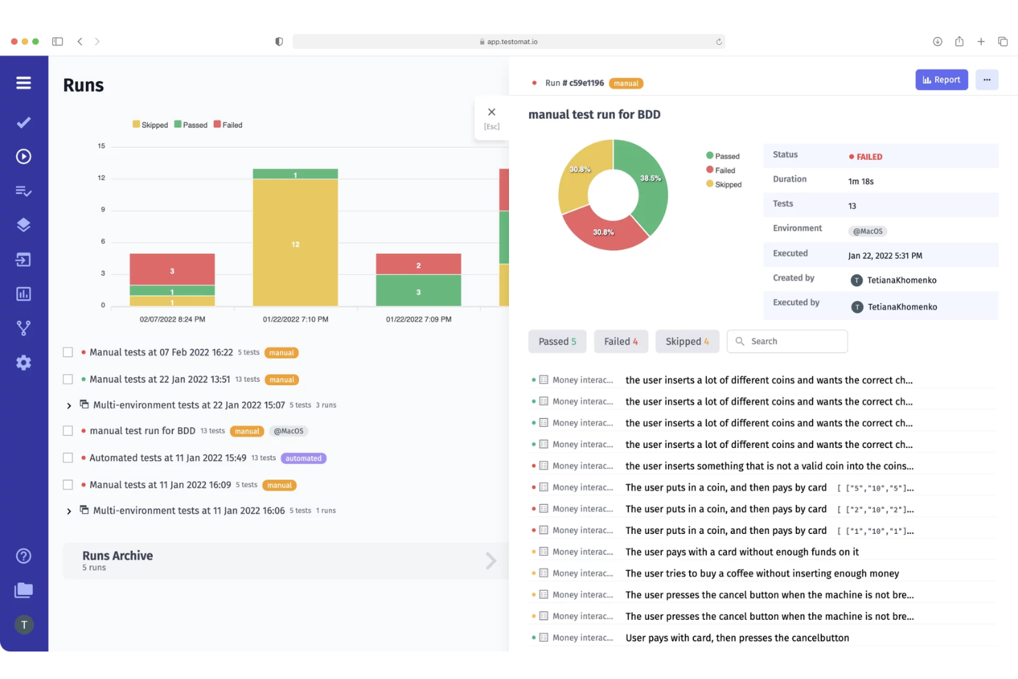 testomat.io screenshot - 20 Best Mobile Automation Testing Tools In 2026