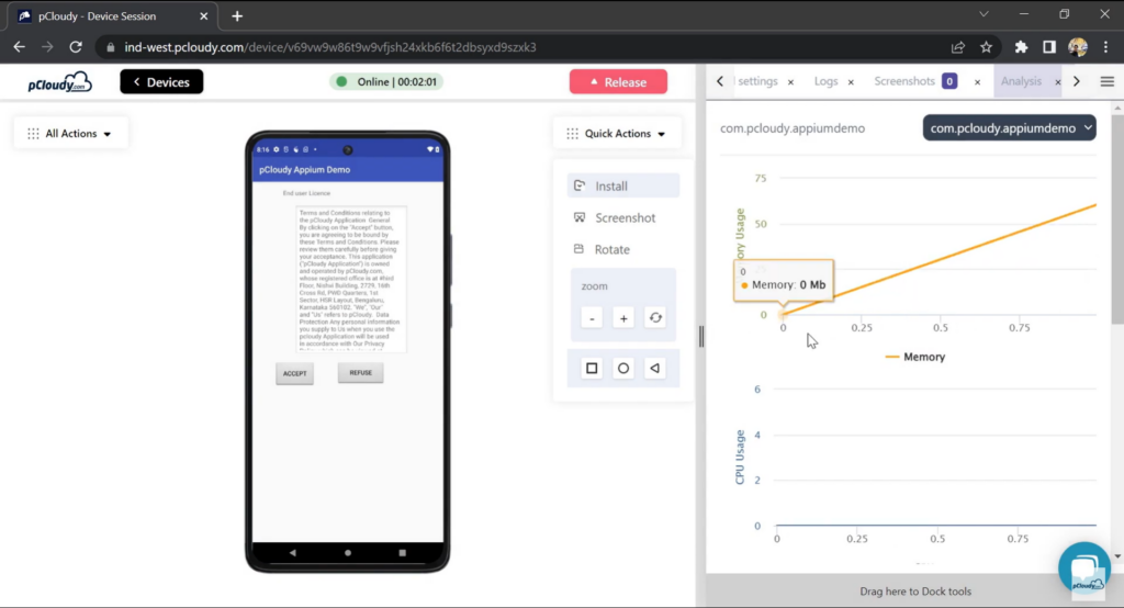 pCloudy screenshot - The 23 Best Mobile Testing Tools Of 2024