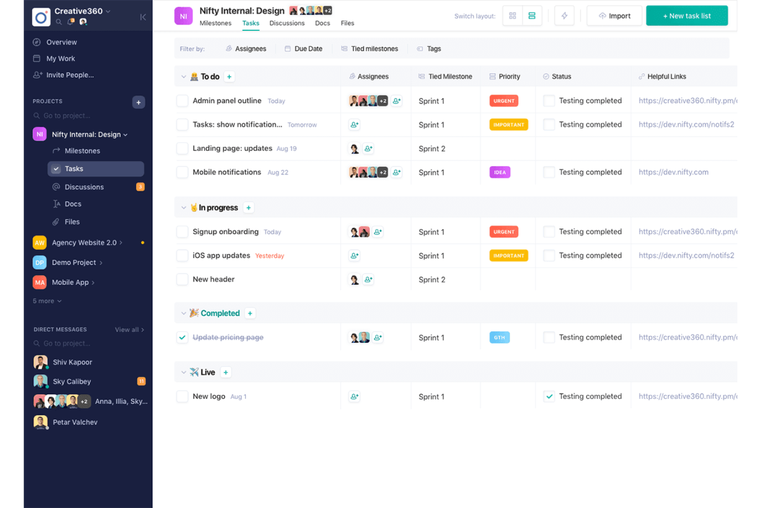 Nifty screenshot - 19 Best monday.com Alternatives Reviewed in 2026