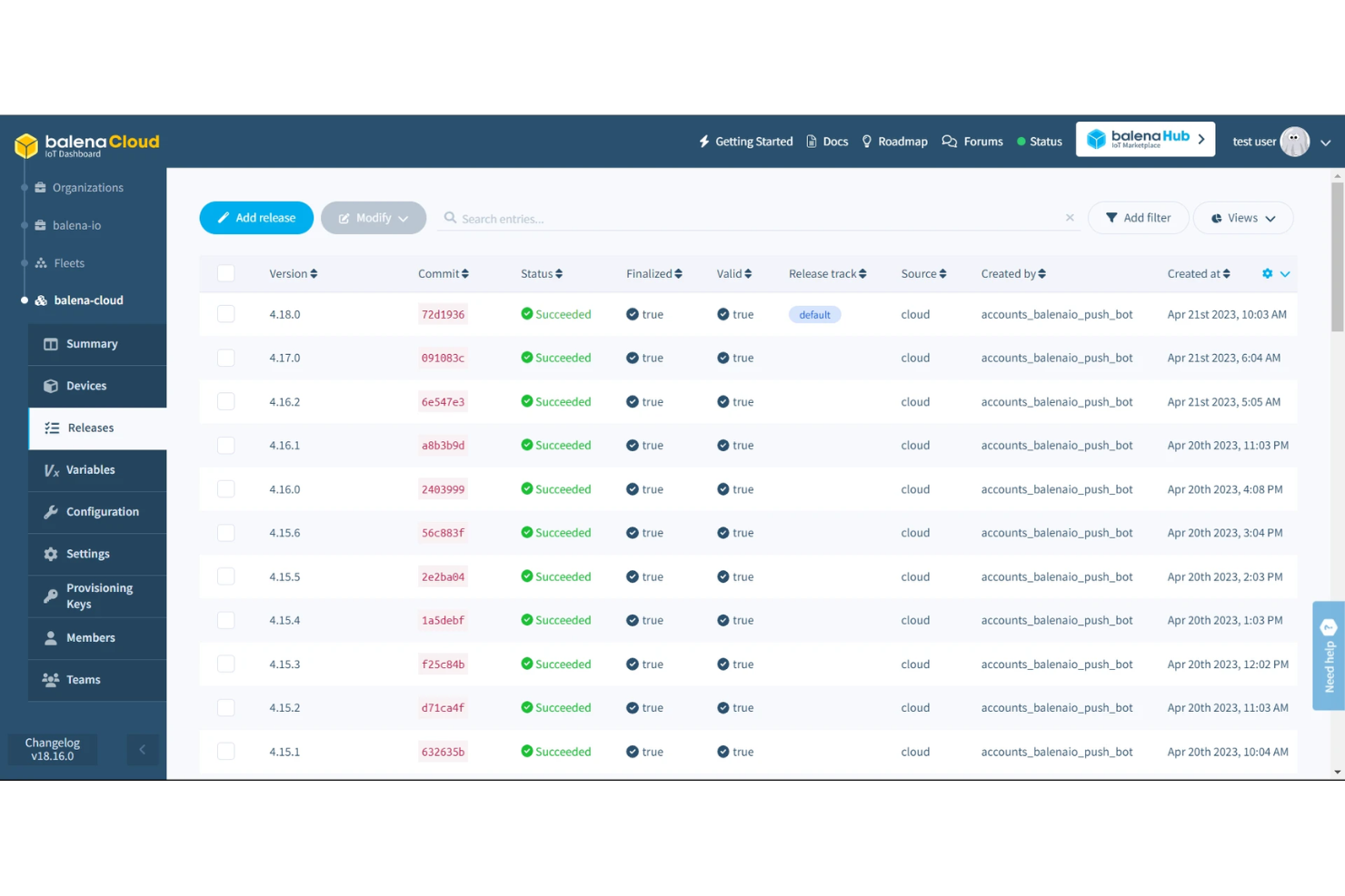 OpenBalena screenshot - 18 Beste Open-Source-IoT-Plattformen für 2026