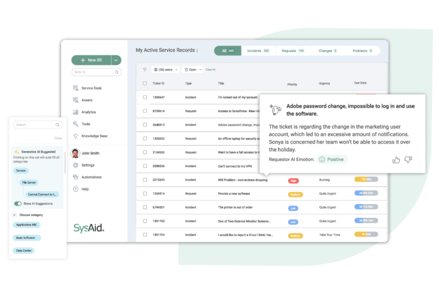 SysAid screenshot - 13 alternatives à Lansweeper pour 2026