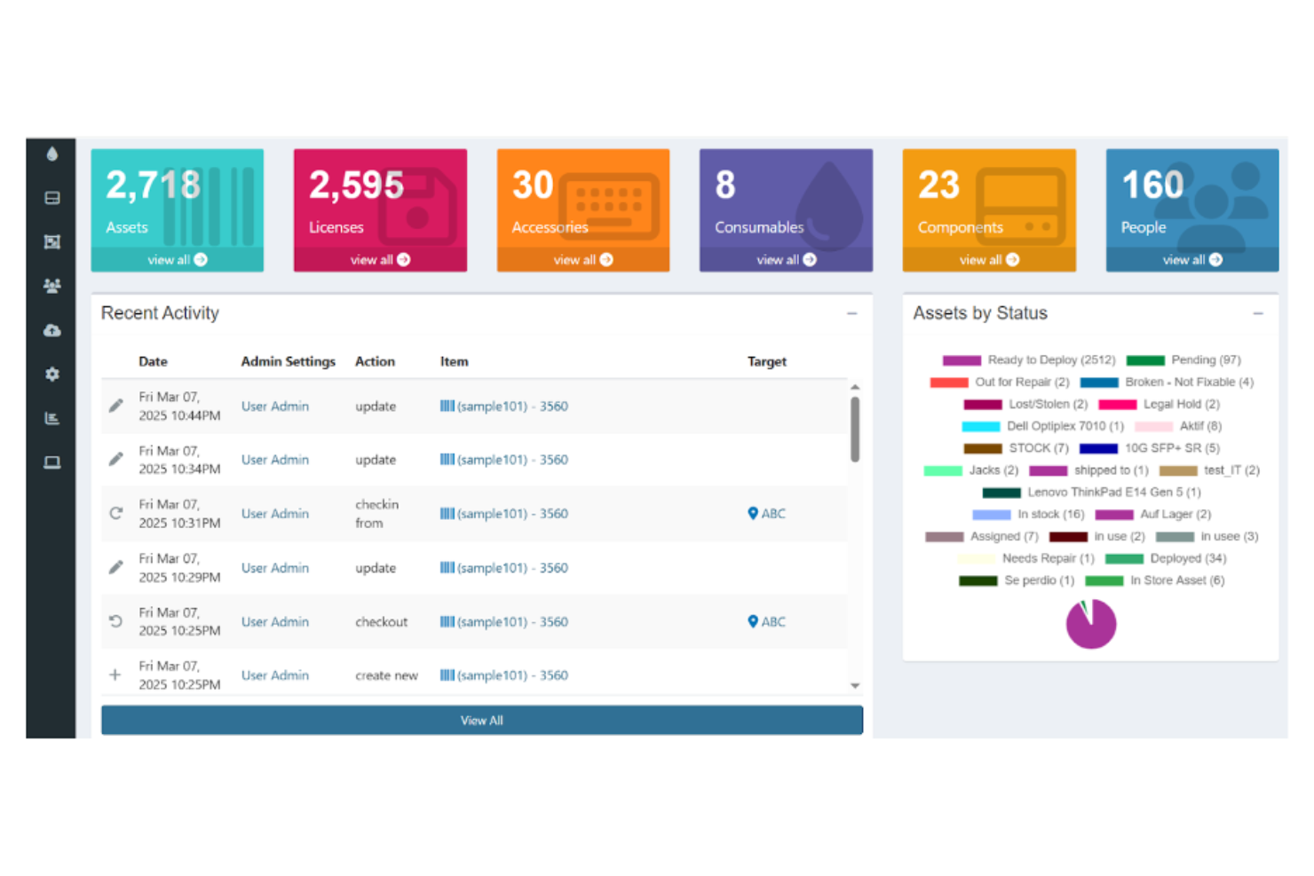 Snipe-IT screenshot - 13 alternatives à Lansweeper pour 2026