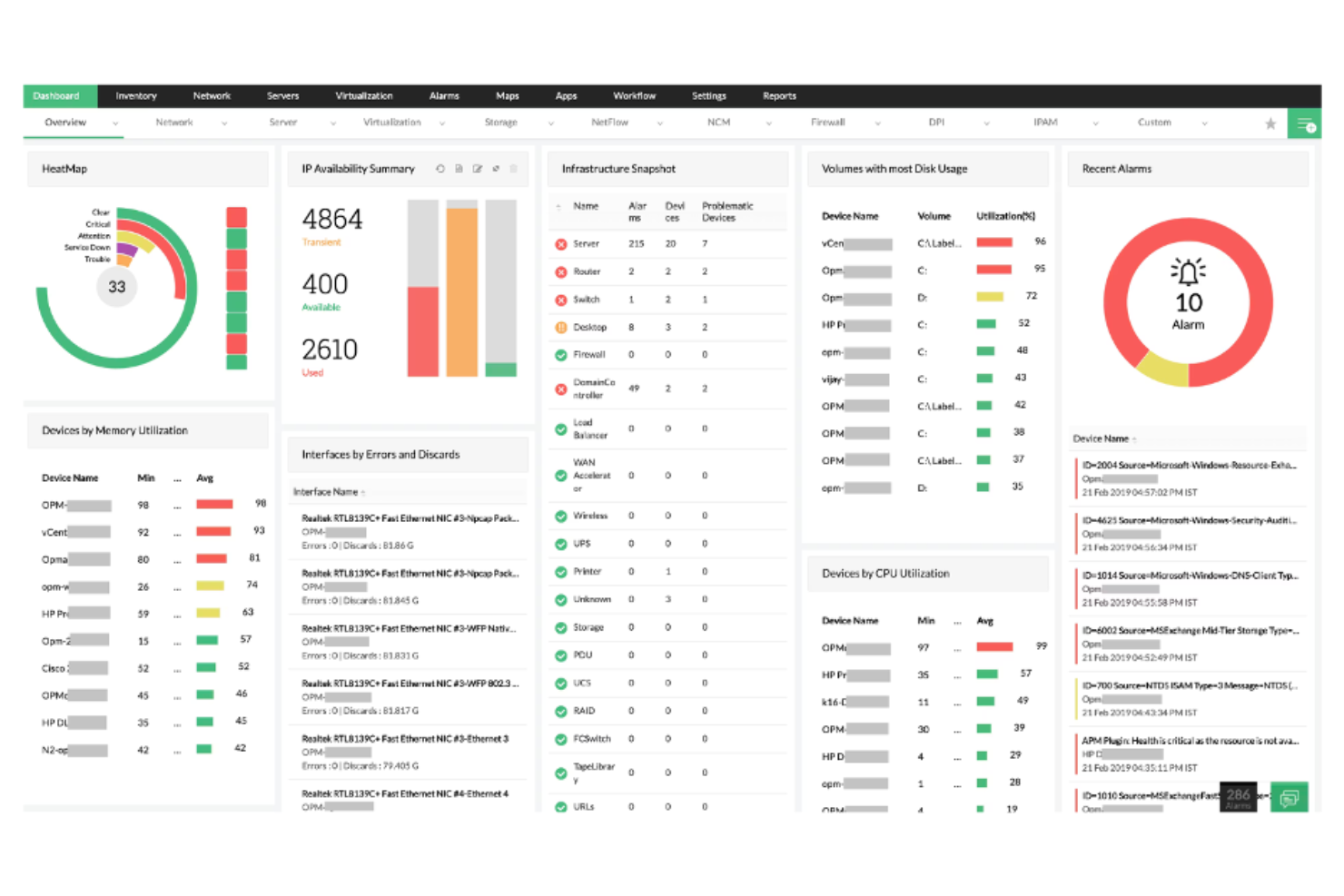 ManageEngine screenshot - 13 alternatives à Lansweeper pour 2026