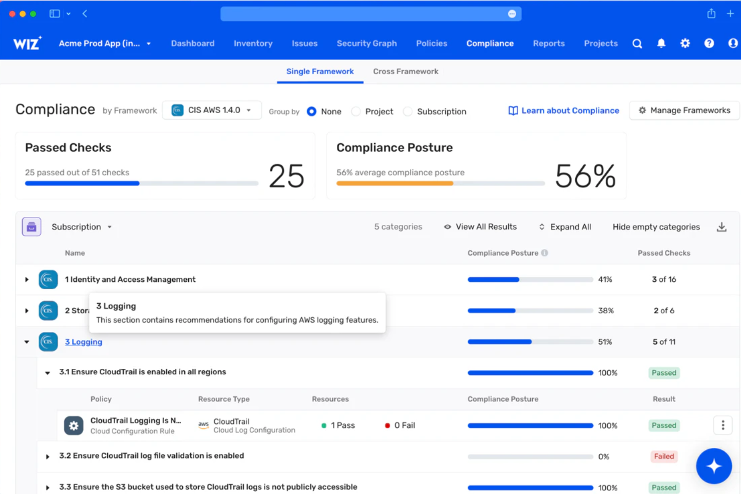Wiz screenshot - 18 Cloud Compliance Tools for 2026