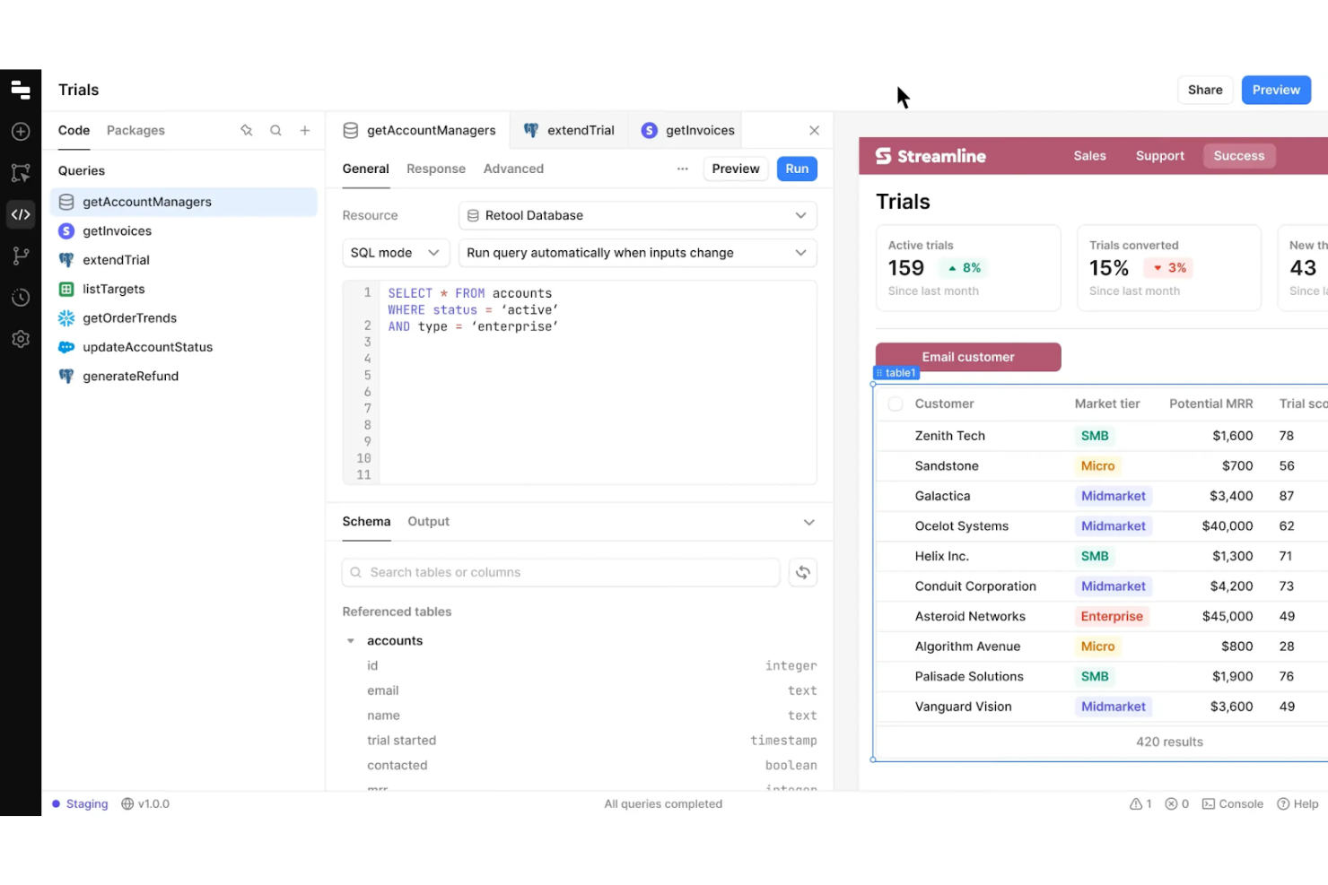 Retool screenshot - 19 Best Web Application Development Software for 2026