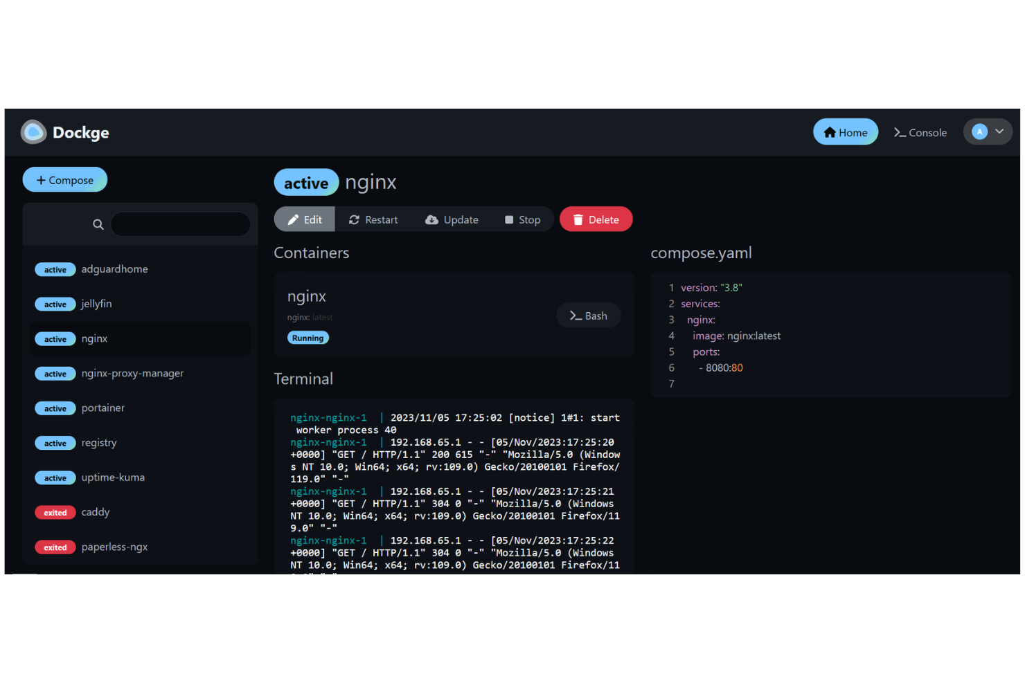 Dockge screenshot - 19 Portainer Alternatives for 2026