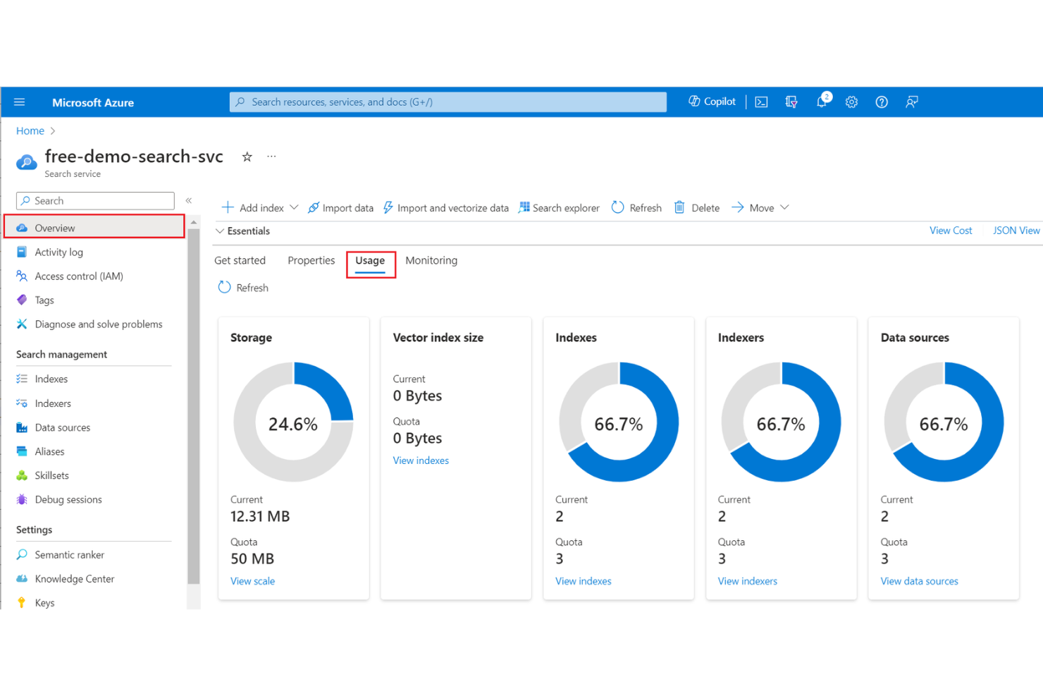 Microsoft Azure AI Search screenshot - 19 Elasticsearch Alternatives Picked for 2026