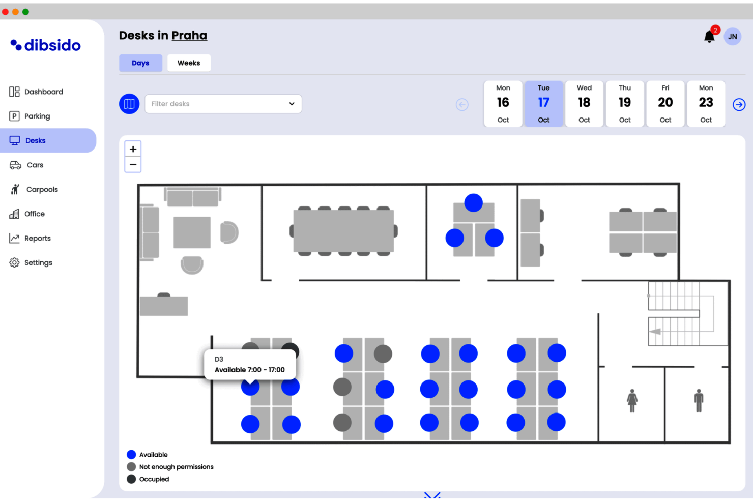 Dibsido screenshot - 9 Best Free Hot Desk Booking Software in 2026
